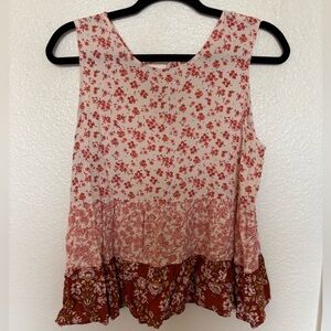 Red floral tank